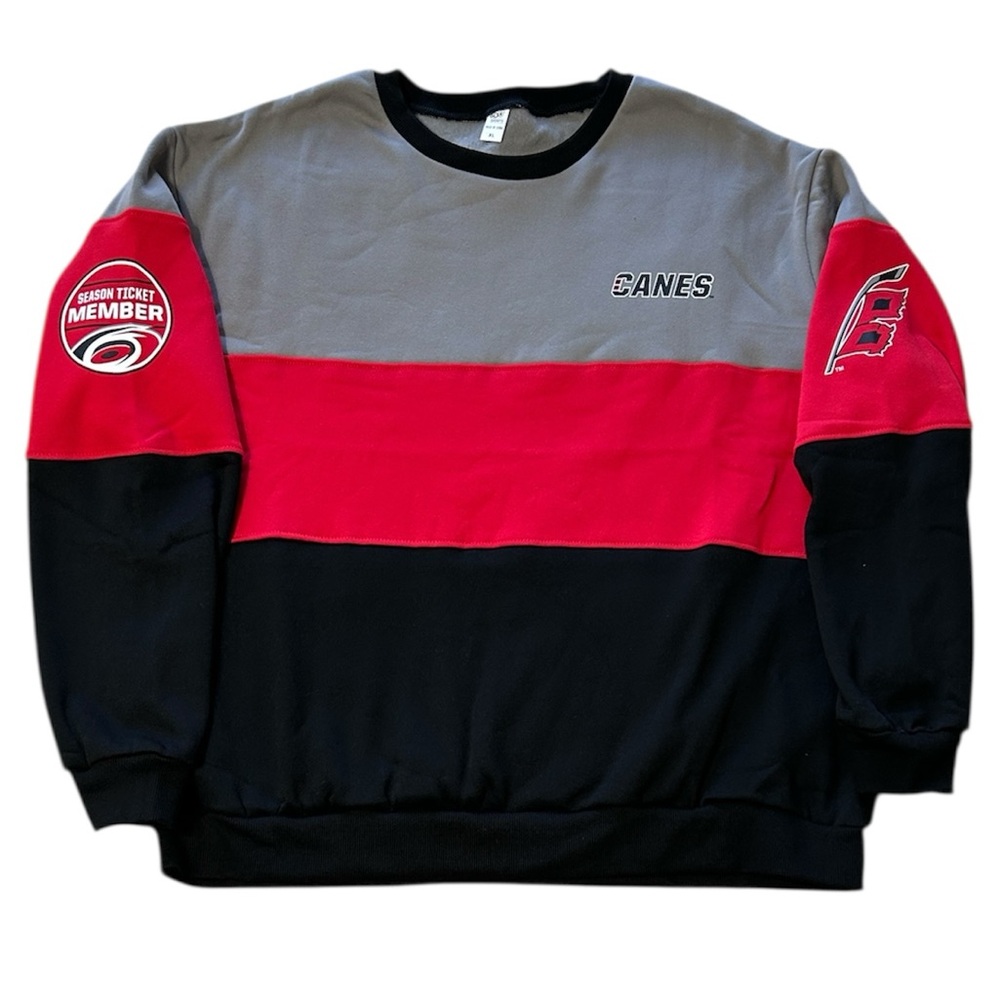 Carolina Hurricanes Men’s Size XL red black and‎ gray crewneck sweatshirt.